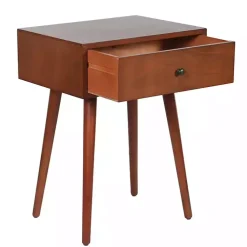 Kirklands Home Accent & End Tables|Walnut Wood 1-Drawer Arthur Accent Table Brown