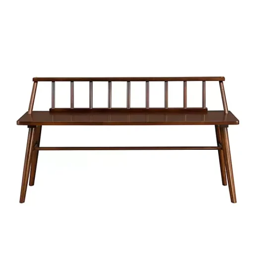 Kirklands Home Benches & Ottomans|Walnut Wood Low Back Spindle Bench Brown