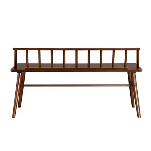 Kirklands Home Benches & Ottomans|Walnut Wood Low Back Spindle Bench Brown