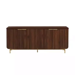 Kirklands Home Cabinets & Sideboards|Walnut Wood Scandinavian 4-Door Sideboard Brown