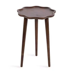 Kirklands Home Accent & End Tables|Walnut Wood Wavy Accent Table Brown