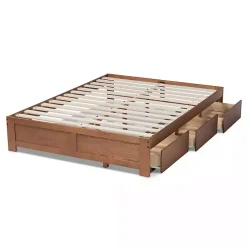 Kirklands Home Beds & Headboards|Walnut Wooden 3-Drawer Platform Bed Brown