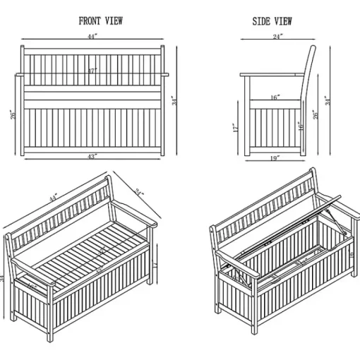 Kirklands Home Outdoor Seating|Warm Acacia Wood Slatted Outdoor Storage Bench Brown