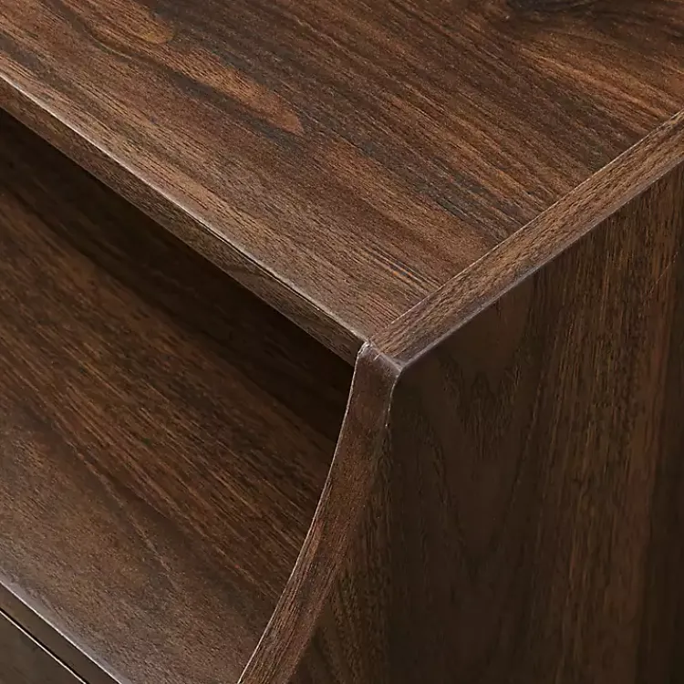 Kirklands Home Nightstands|Warm Brown Curved Top Nightstand Table