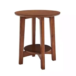 Kirklands Home Accent & End Tables|Warm Chestnut Wood Round Accent Table Brown