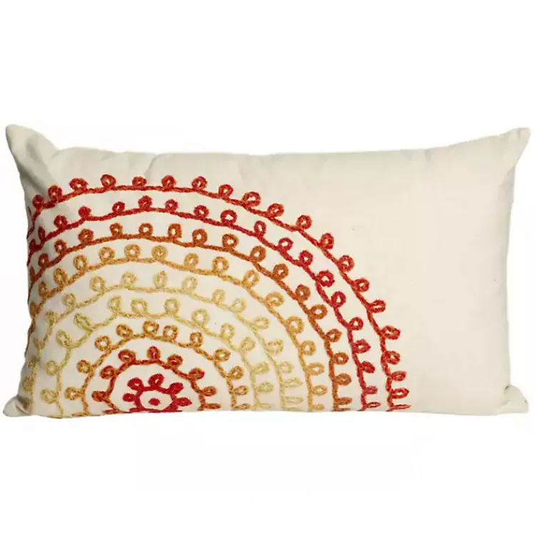 Kirklands Home Outdoor Cushions & Pillows|Warm Lamontage Swirl Outdoor Lumbar Pillow Ivory