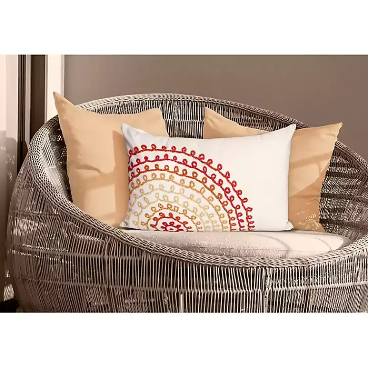 Kirklands Home Outdoor Cushions & Pillows|Warm Lamontage Swirl Outdoor Lumbar Pillow Ivory