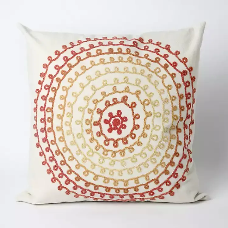 Kirklands Home Outdoor Cushions & Pillows|Warm Lamontage Swirl Outdoor Throw Pillow Ivory