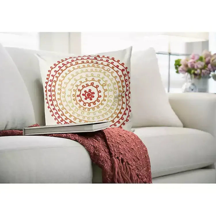 Kirklands Home Outdoor Cushions & Pillows|Warm Lamontage Swirl Outdoor Throw Pillow Ivory