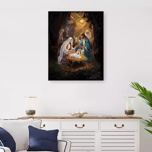 Sale Warm Nativity Scene Canvas Art Print, 24x30 in. Christmas Art & Wall Decor
