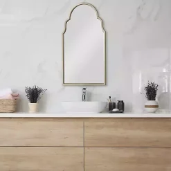 Kirklands Home Decorative Mirrors|Warm Silver Arched Wall Mirror