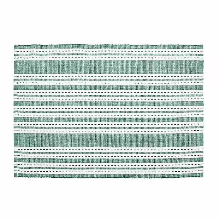 Kirklands Home Table Linens|Warner Emerald Stripe Placemats, Set of 6