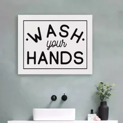 Kirklands Home Wall Quotes & Signs|Wash Your Hands Giclee Canvas Art Print, 20x16 in.