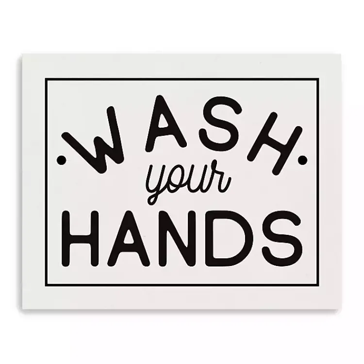 Kirklands Home Wall Quotes & Signs|Wash Your Hands Giclee Canvas Art Print, 20x16 in.
