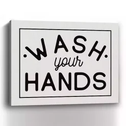 Kirklands Home Wall Quotes & Signs|Wash Your Hands Giclee Canvas Art Print, 20x16 in.