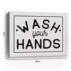 Kirklands Home Wall Quotes & Signs|Wash Your Hands Giclee Canvas Art Print, 20x16 in.