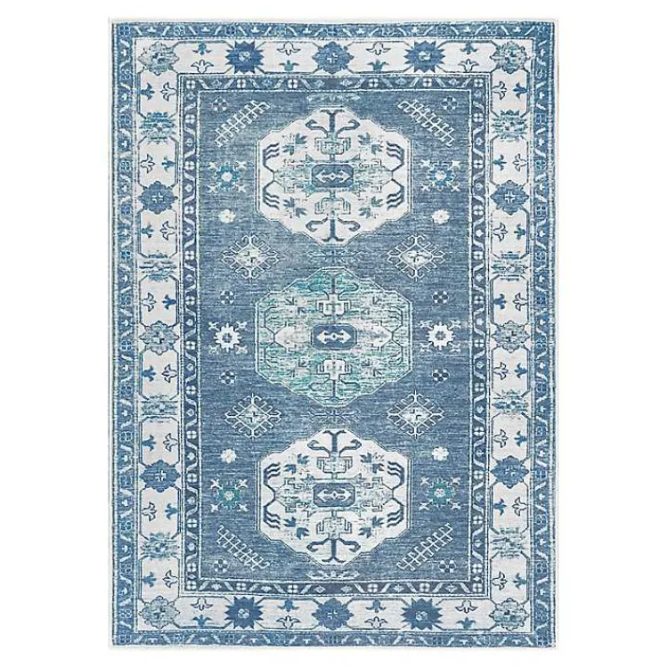 Kirklands Home Area Rugs|Washable Shary Area Rug, 5x7 Blue