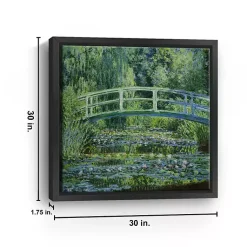 Kirklands Home Canvas Art|Water Lilies and Japanese Bridge Framed Art Print Green