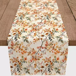 Outlet Watercolor Autumn Botanicals Table Runner, 90 in. Fall