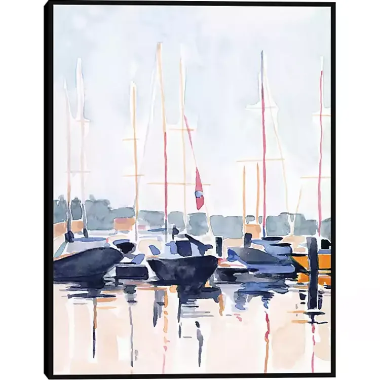 Kirklands Home Canvas Art|Watercolor Boat Club Framed Canvas Art Print