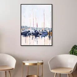 Kirklands Home Canvas Art|Watercolor Boat Club Framed Canvas Art Print