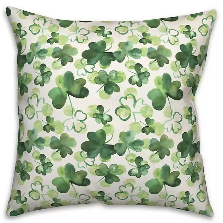 New Watercolor Clovers Indoor/Outdoor Pillow Pillows