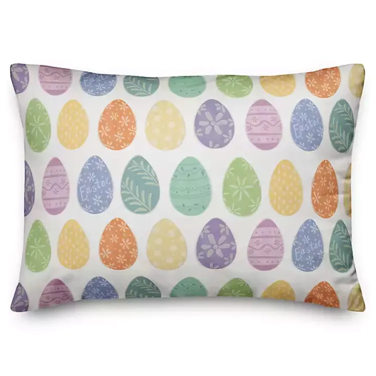 Kirklands Home Outdoor Cushions & Pillows|Watercolor Easter Eggs Indoor/Outdoor Pillow