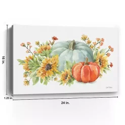 Online Watercolor Floral Pumpkins Canvas Print, 24x16 in. Fall