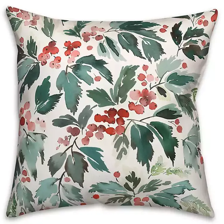 New Watercolor Holly Pillow Christmas Pillows