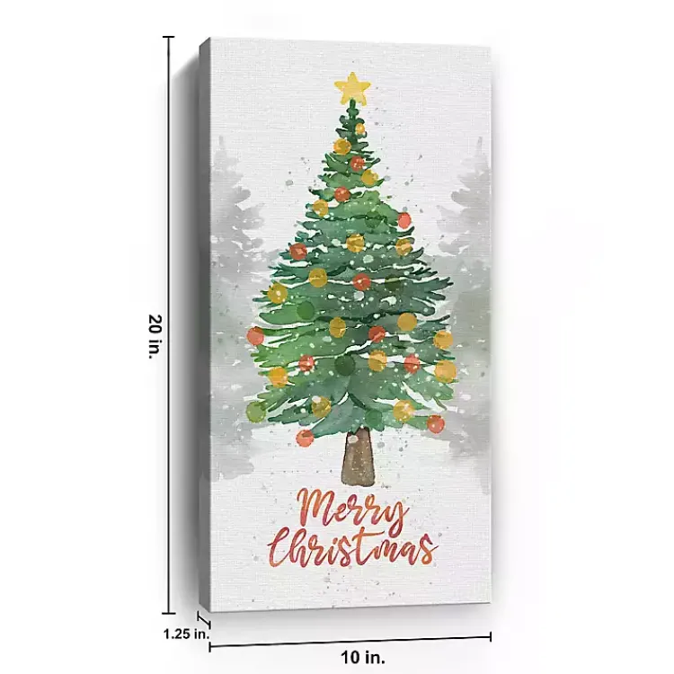 Outlet Watercolor Merry Christmas Canvas Print, 10x20 in. Christmas Art & Wall Decor