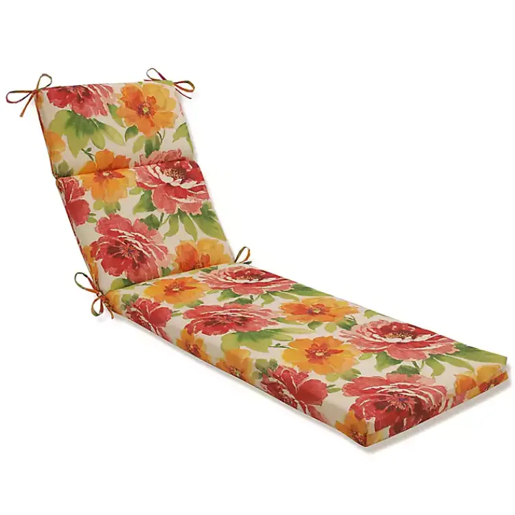 Kirklands Home Outdoor Cushions & Pillows|Watercolor Primrose Outdoor Chaise Cushion