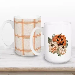 Outlet Watercolor Pumpkins 2-pc. Halloween Mug Set Halloween