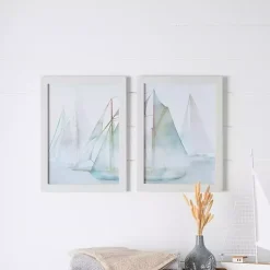 Kirklands Home Framed Art|Watercolor Sailboats Framed Art Prints, Set of 2 Multi
