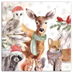 Online Watercolor Woodland Creatures Canvas Art Print Christmas Art & Wall Decor