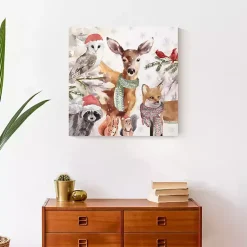 Online Watercolor Woodland Creatures Canvas Art Print Christmas Art & Wall Decor