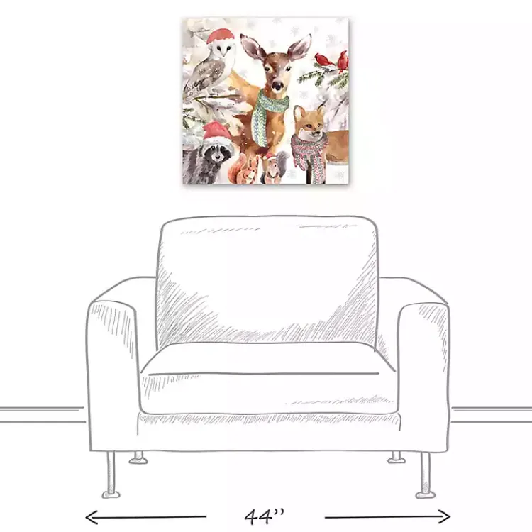 Online Watercolor Woodland Creatures Canvas Art Print Christmas Art & Wall Decor