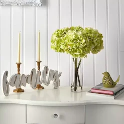 Best Watered Hydrangea Bouquet in Tall Glass Vase Arrangements & Greenery