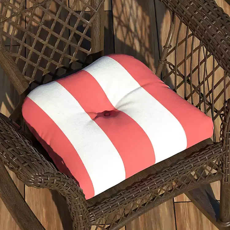 Kirklands Home Outdoor Cushions & Pillows|Watermelon Awning Stripe Outdoor Chair Cushion