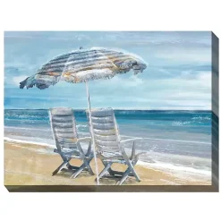 Kirklands Home Outdoor Wall Decor|Waters Edge Outdoor Canvas Art Print Blue