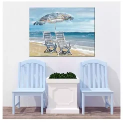 Kirklands Home Outdoor Wall Decor|Waters Edge Outdoor Canvas Art Print Blue