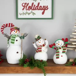 Sale Waving Snowman with Ear Muffs Figurine Christmas Decorations