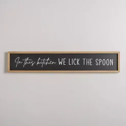Kirklands Home Wall Quotes & Signs|We Lick the Spoon Wall Plaque Black