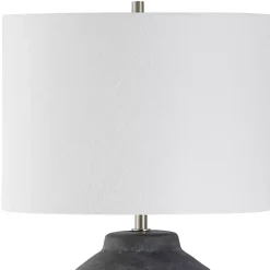 Kirklands Home Table Lamps|Weathered Black Ceramic Rhys Table Lamp White