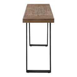 Kirklands Home Console Tables|Weathered Oak and Metal Console Table Tan