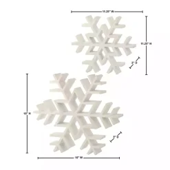 Weathered Wooden Snowflakes, Set of 2 Christmas Decorations