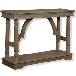 Kirklands Home Console Tables|Weathered Wooden Trestle Console Table Brown