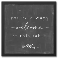 Kirklands Home Wall Quotes & Signs|Welcome at This Table Black Framed Canvas Print