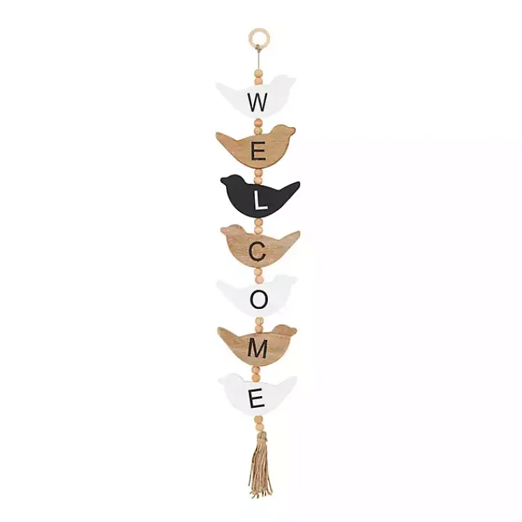 Kirklands Home Wall Quotes & Signs|Welcome Bird Shaped Wood Wall Sign