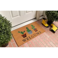 Kirklands Home Doormats|Welcome Cactus Trio Doormat