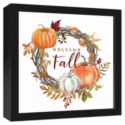 Outlet Welcome Fall Wreath Framed Canvas Art Print Fall